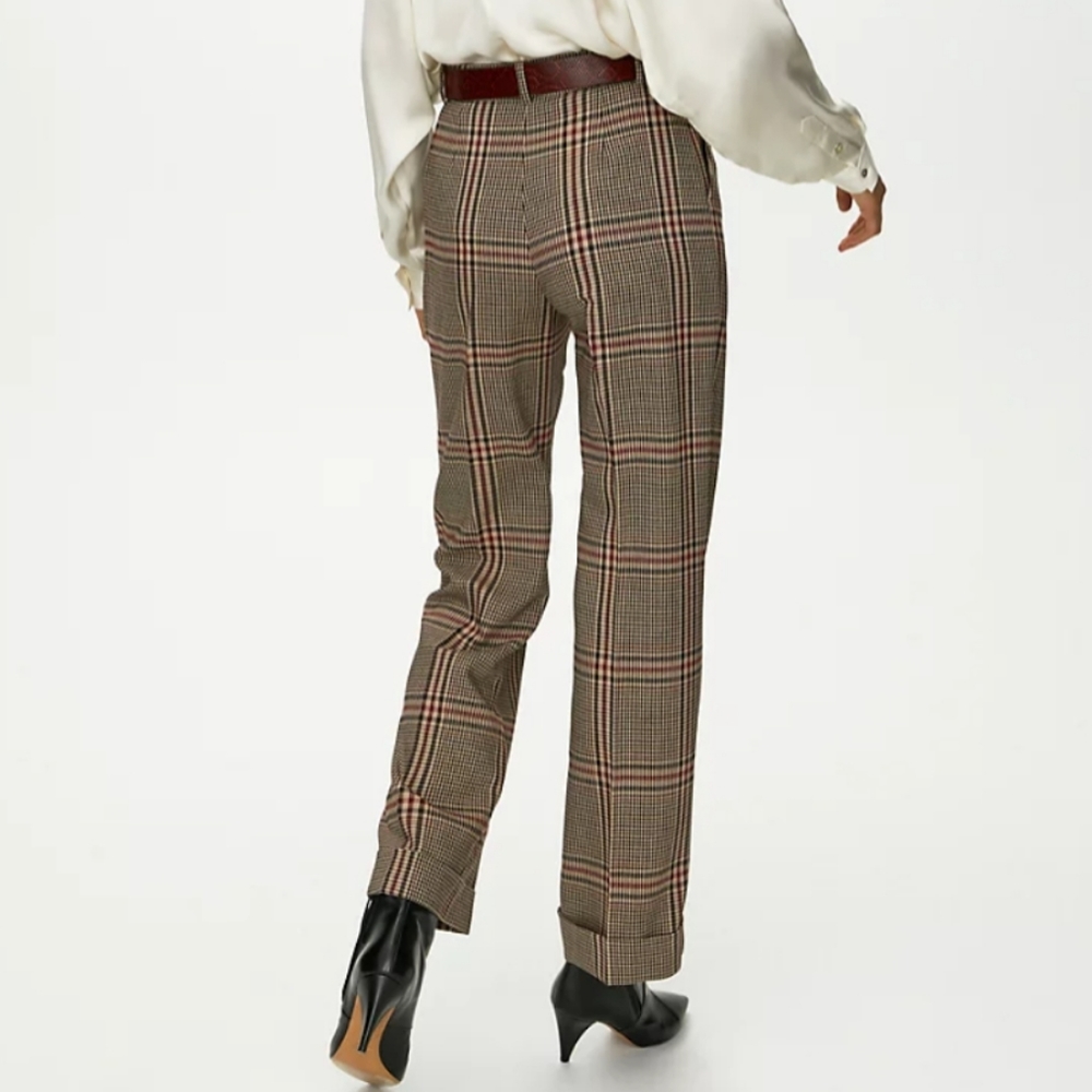 OLD - WILFRED Davita Check Pant Pleated Trouser Wool Blend Size 0 Aritzia NWT - Picture 9 of 12